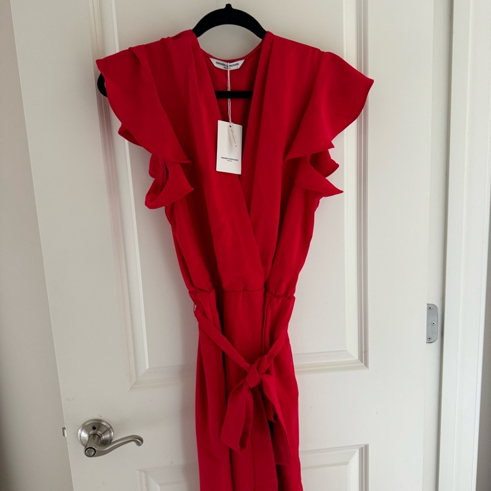 NWT Amanda Uprichard Red Midi Martinique Dress | L - Picture 7 of 11